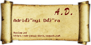 Adriányi Dóra névjegykártya